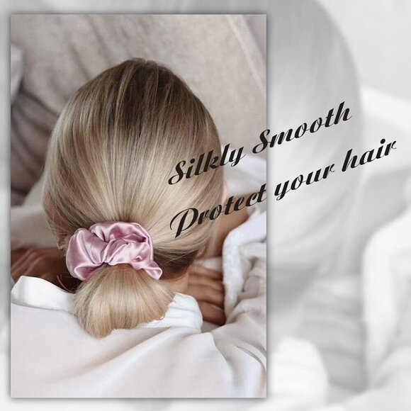 Silk Hair Scrunchies 3-Pack for Frizz Breakage Softness Gentle Hair Ties main image 4